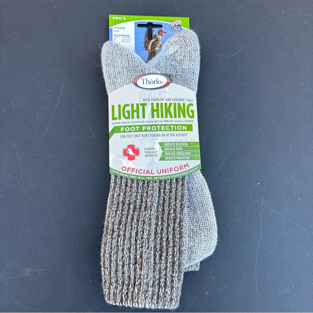 Thorlos Socks Hiking Mens Womans Light  Foot Protection Crew  XL Boy Scouts